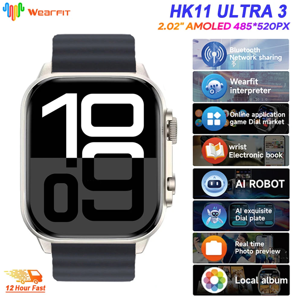 Smartwatch AMOLED da 2,12″ con notifiche e chiamate Bluetooth