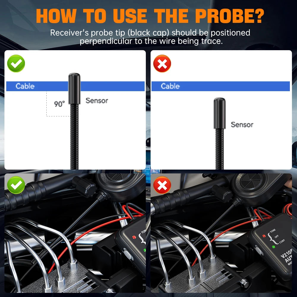 VDIAGTOOL V210 Universal 6-42V Car Electric Circuit Tester Automotive Circuit Wire Tracker Short Open Finder Auto Repair Cable