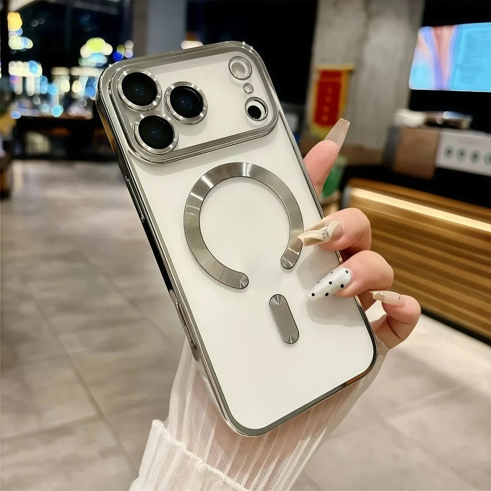 Luxury for MagSafe Magnetic Plating Phone Case for iPhone 18 17 Pro Max 17 Air Bumper Case for iPhone 17 Pro Max 17 Clear Cover