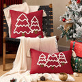 Funda de cojín navideño Battilo con borlas, funda de almohada decorativa con mechones verdes para sofá, cama, decoración del hogar