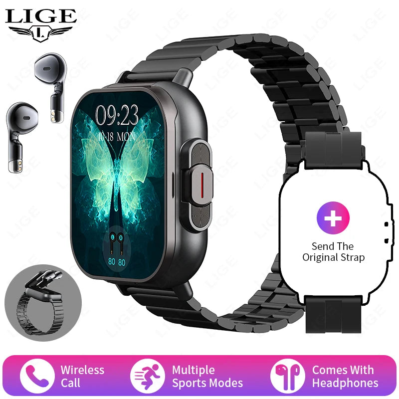 Two-in-One Smartwatch and Bluetooth Earphones Set