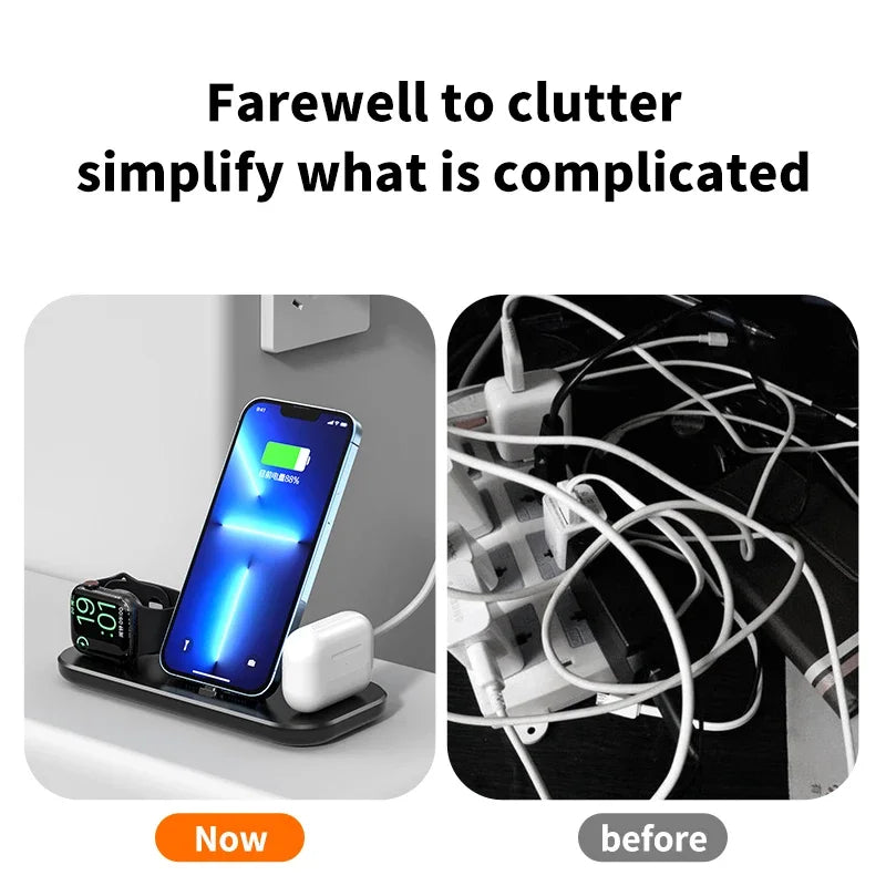 3 In 1 Wireless Charger Stand For iPhone 14 13 12 11 X XR 8 Apple Watch Fast Charging Dock Station for Airpods Pro IWatch 8 7