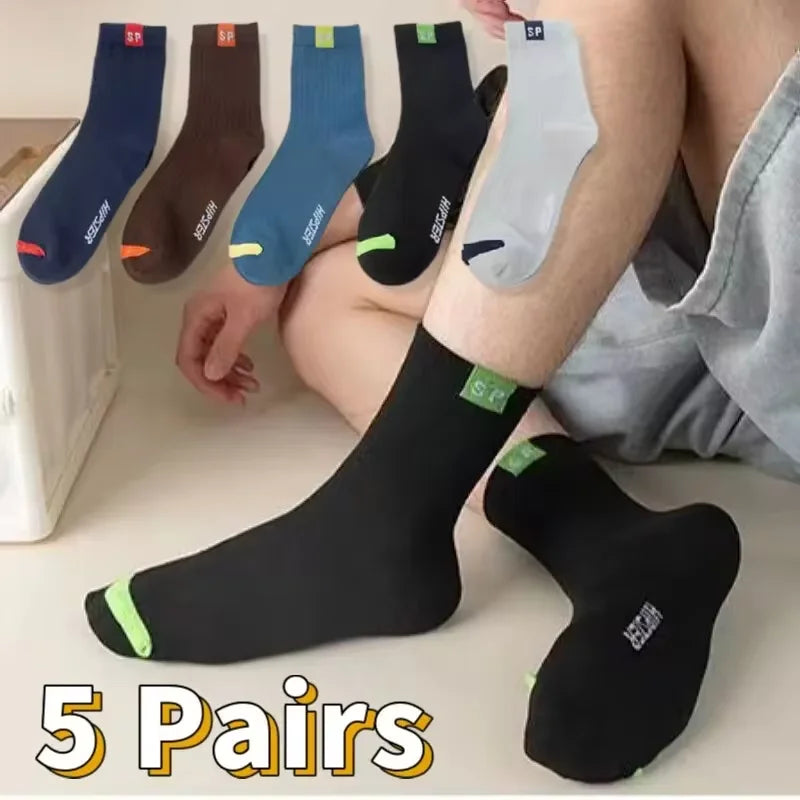 10 Paar atmungsaktive Sportsocken aus Baumwolle für Herren, Bambusfaser, für Herbst und Winter, schweißabsorbierend und geruchshemmend, Business-Socken