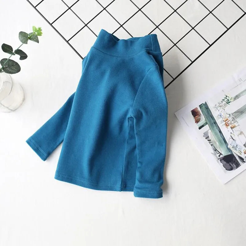 Kids’ Cotton Long-Sleeve Turtleneck Top