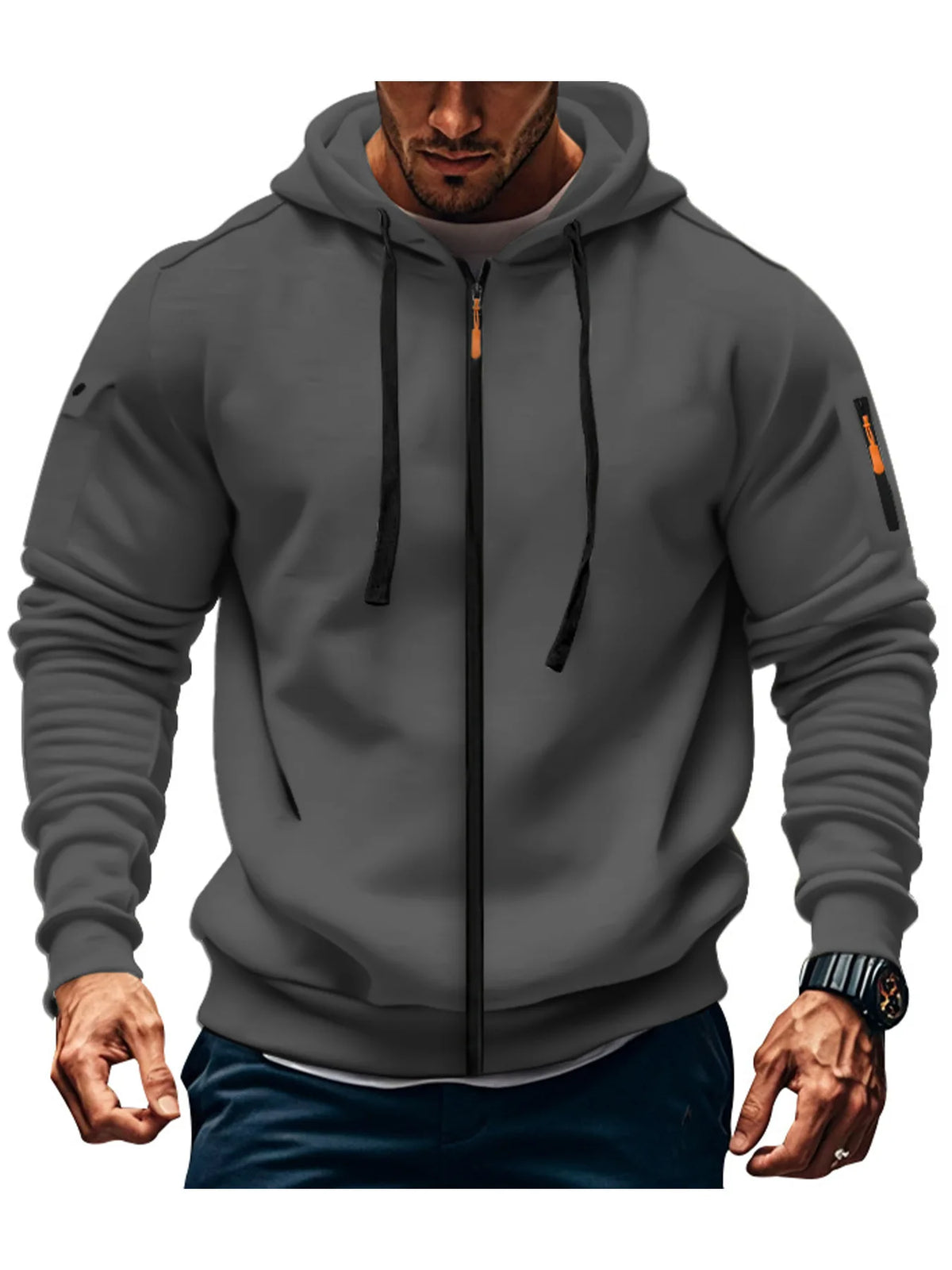 Sports hoodie men's, long sleeve, hooded