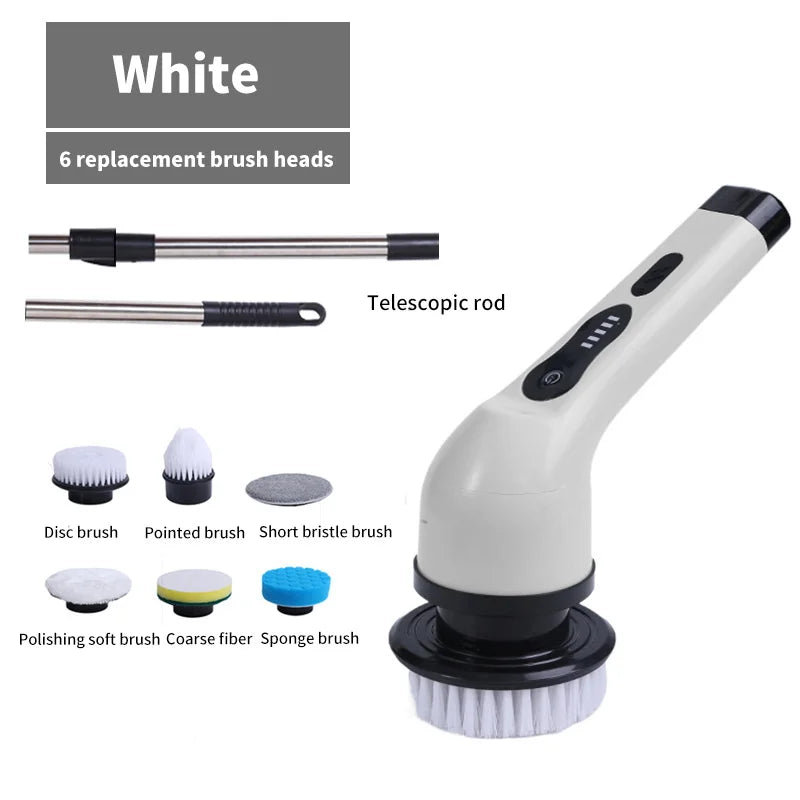 9-in-1 Multifunctional Wireless Electric Cleaning Brush for Household Kitchen and Bathroom, USB Handheld Rotating Cleaning Tool