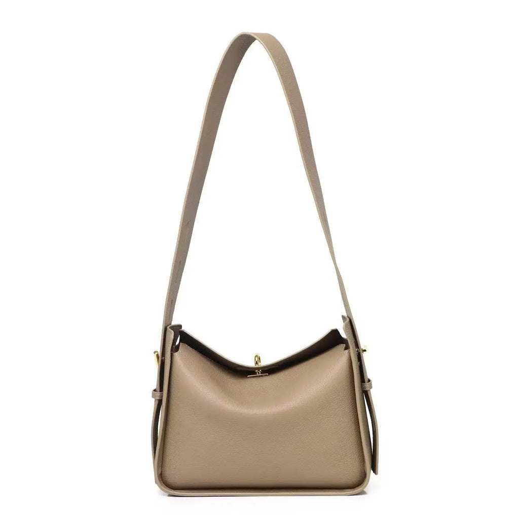 Women's Genuine Leather Wide Shoulder Strap Bags Luxury Designer Crossbody Shoulder Bag Ladies Handbag High Quality Commute Tote