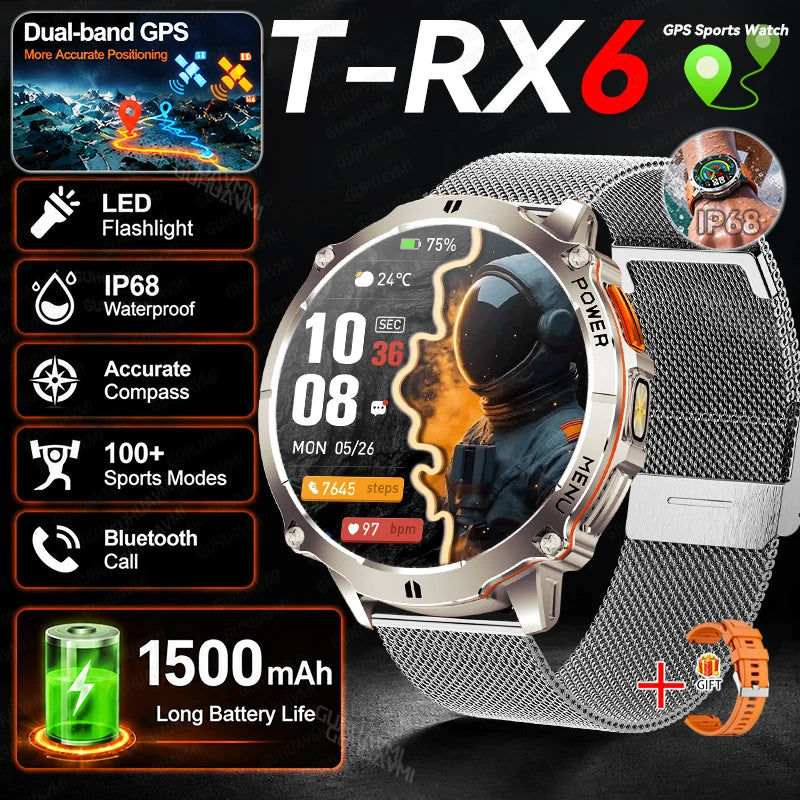 T-RX6 Ultra GPS Sports Smartwatch with Compass