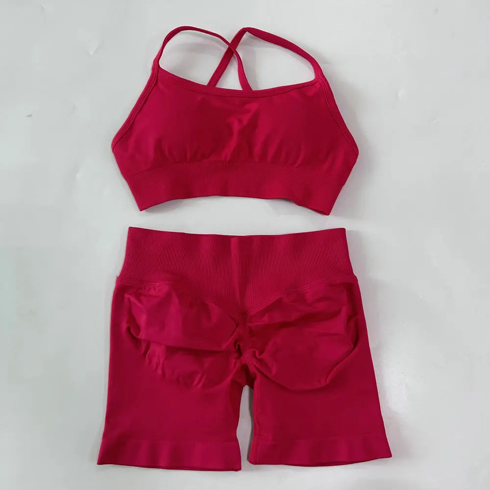 Ensemble yoga femme, haut et short