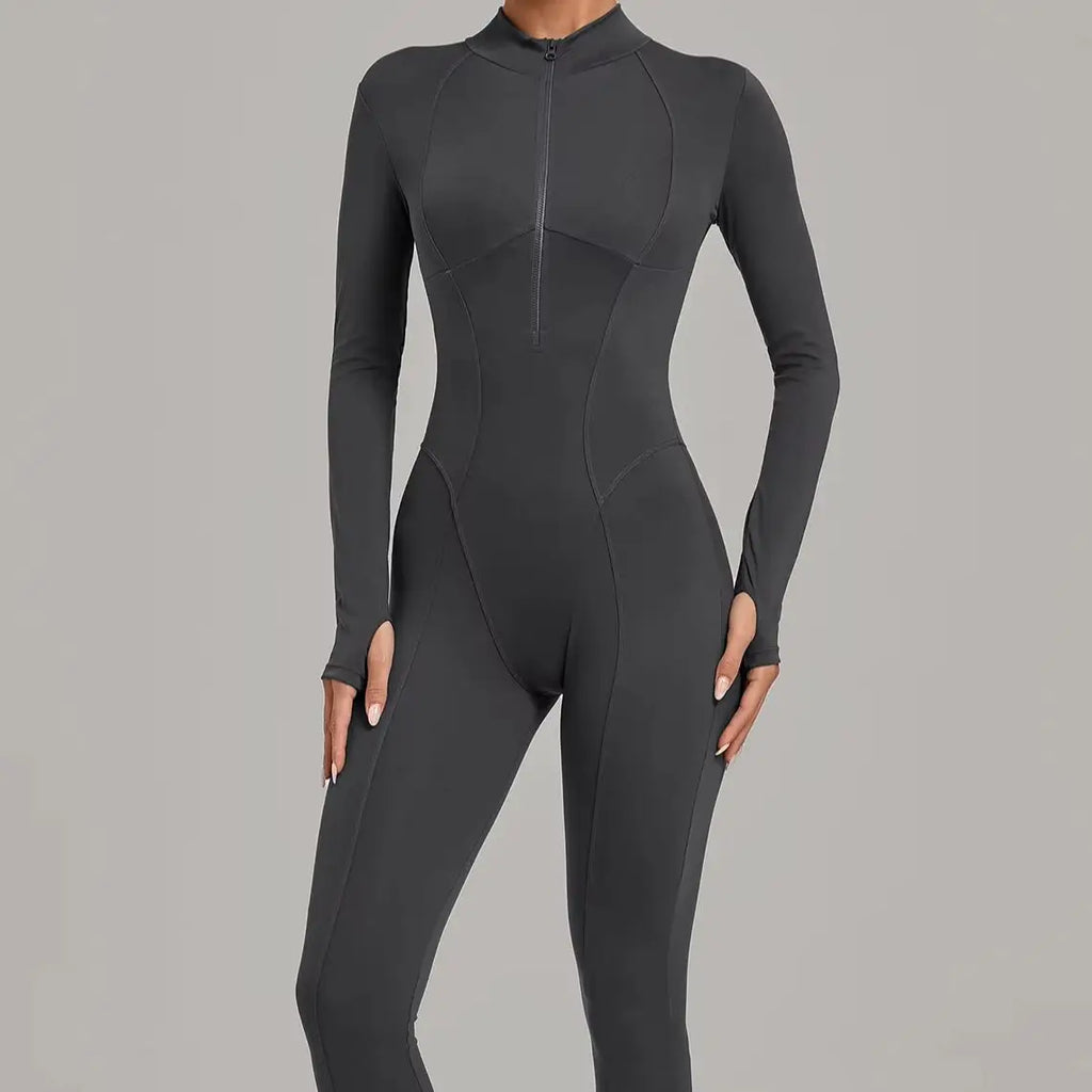 Combinaison de sport femme, manches longues, zippé