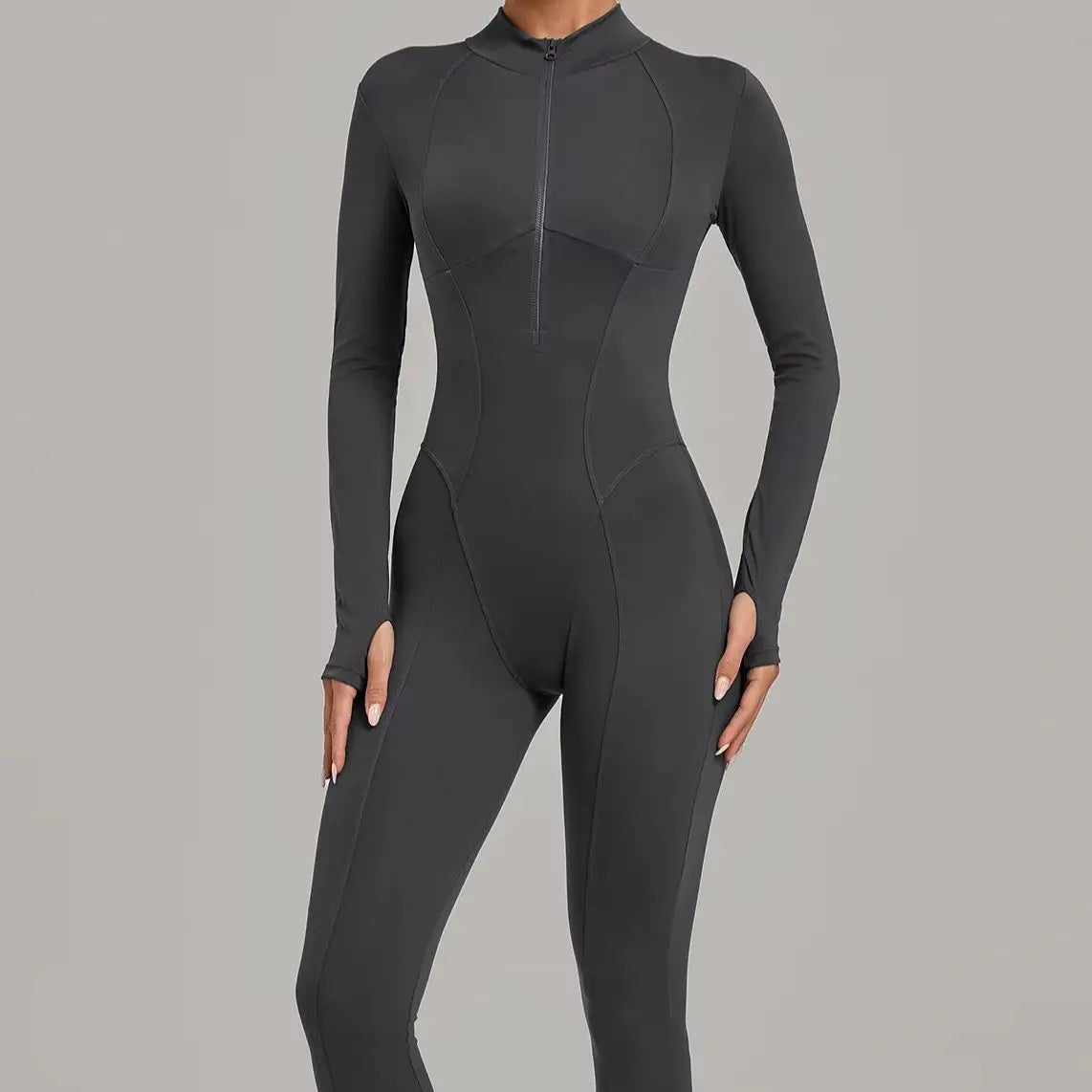 Combinaison de sport femme, manches longues, zippé