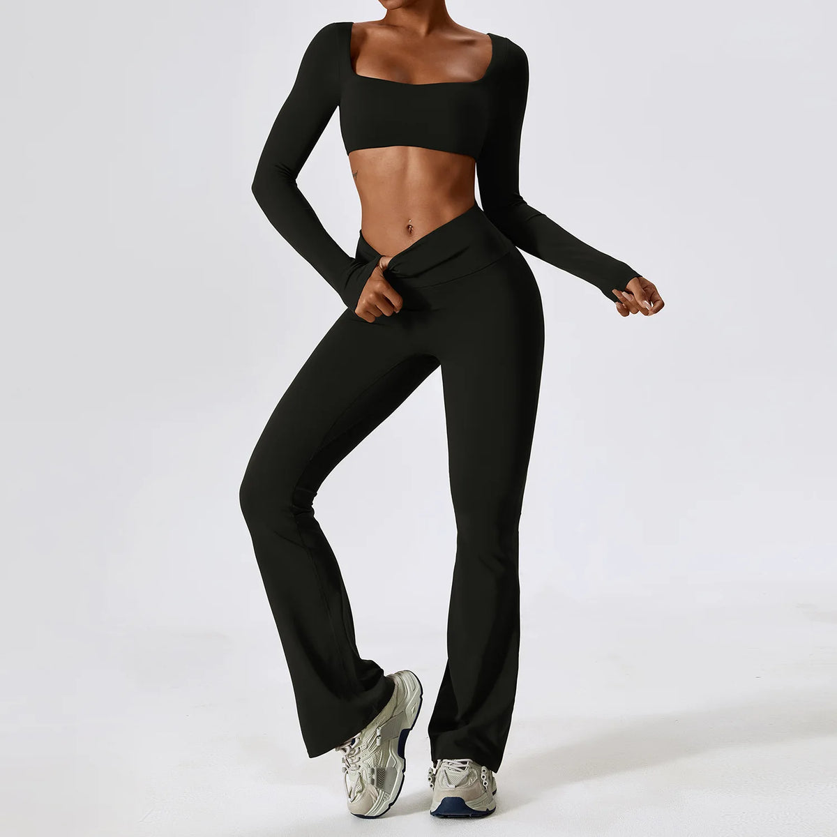 Conjunto de yoga de mujer, 2 piezas, top y leggings