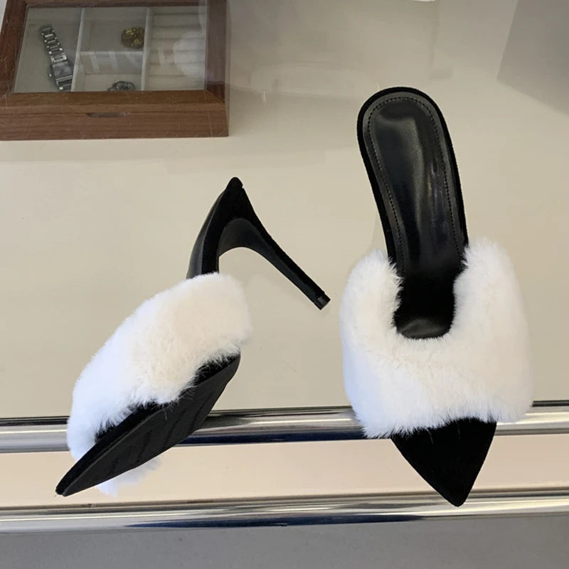 Mules donna Liyke con fascia in pelliccia sintetica