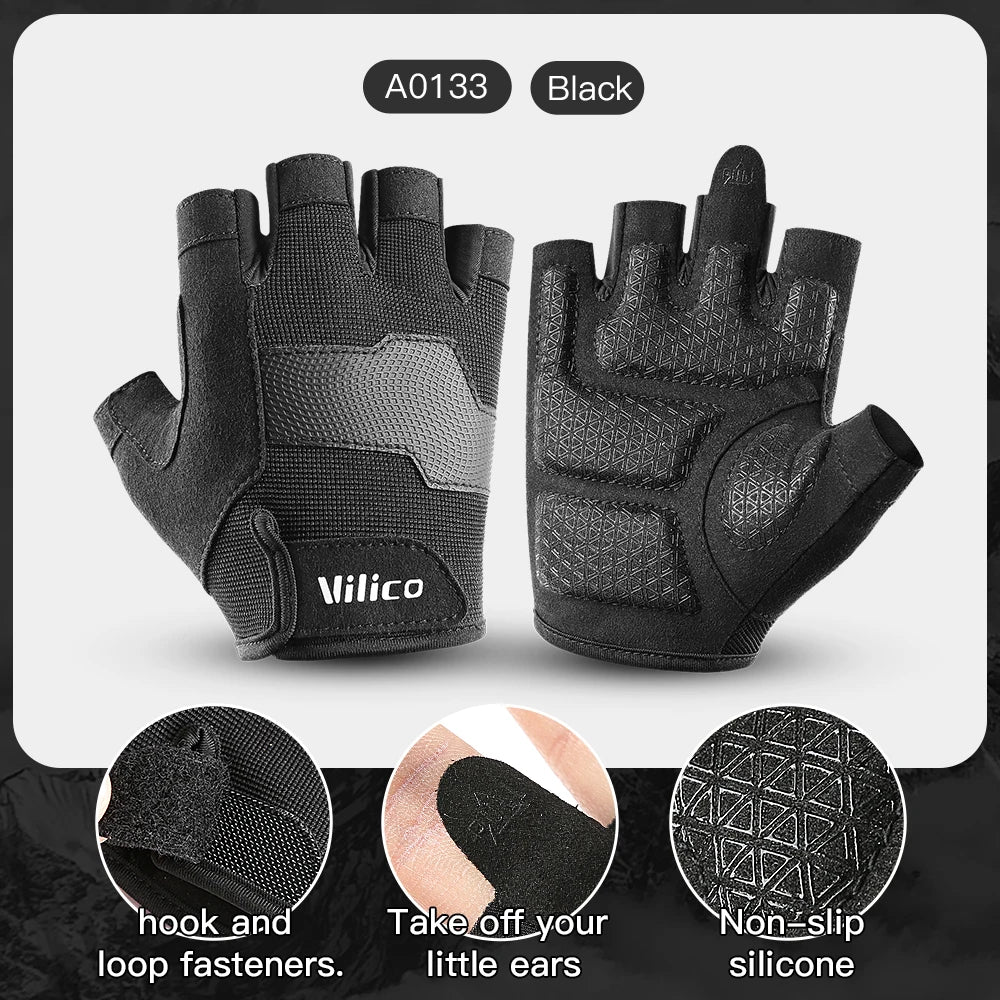 Half-Finger Gel-Pad Gloves for Gym and Cycling