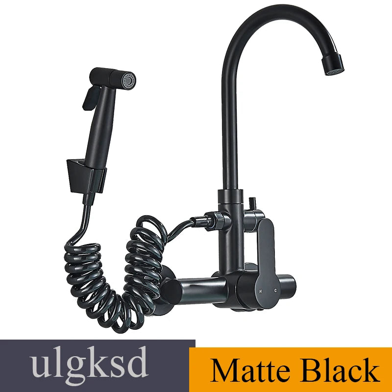 Robinet de cuisine encastré avec douchette bidet, eau chaude et froide, mitigeur d’évier, installation encastrée, robinet mitigeur de cuisine, robinet de bidet pour évier