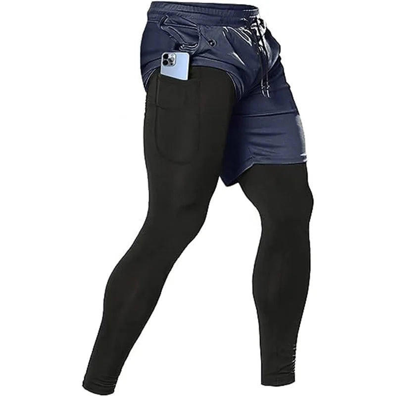 Pantaloni sportivi uomo 2 in 1 con coulisse