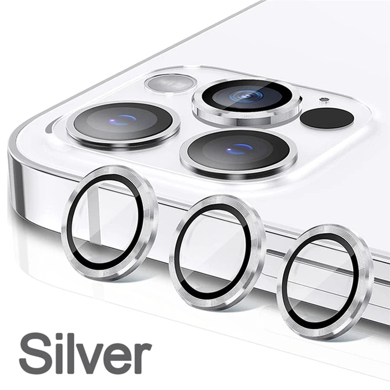 3Pcs/1Set Glass Camera Caps for iPhone 18 17 16 17E 16E Pro Max Metal Frame Lens Protector for Apple 15 14 Plus 11 12 13 Pro Max