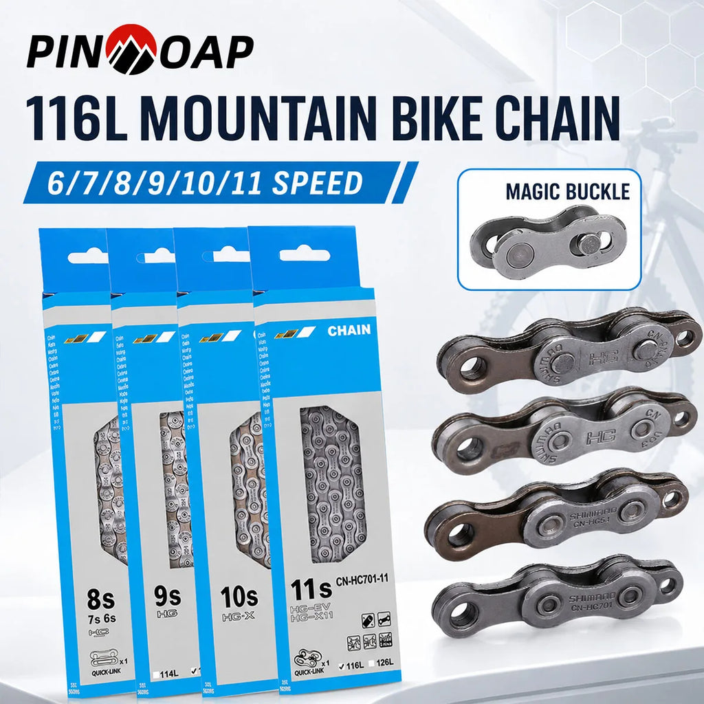 PINMOAP 1 Stk. Universelle Fahrradkette 6/7/8/9/10/11-Gang, Schaltkette für Fahrräder, passend für MTB und Rennrad, Ersatzteil, langlebig und verschleißfest