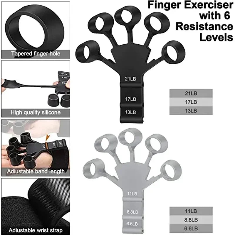 Silicone Finger Strengthener Set with Wrist Strap
