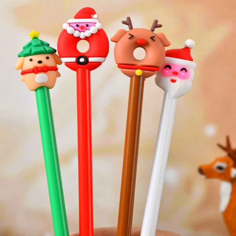 12 neutrale Stifte im Weihnachtsdesign, Schreibwaren für Büro und Lernplatz, schöne Geschenke für Schüler, verschiedene Stile, DIY-Festtagsdekorationen