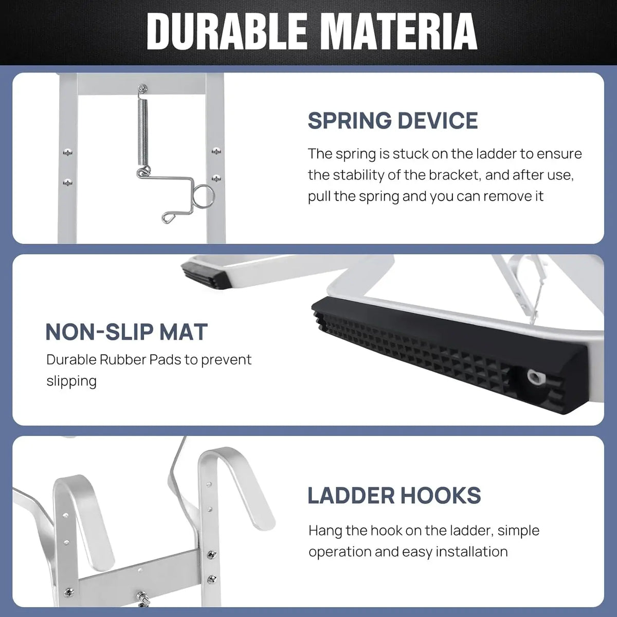 BRIEFNESS Universal Ladder Standoff,Anti-Slip Stabilizer,Universal V/I-Shaped Corner Stay with Non-Slip Design,Easy to Install