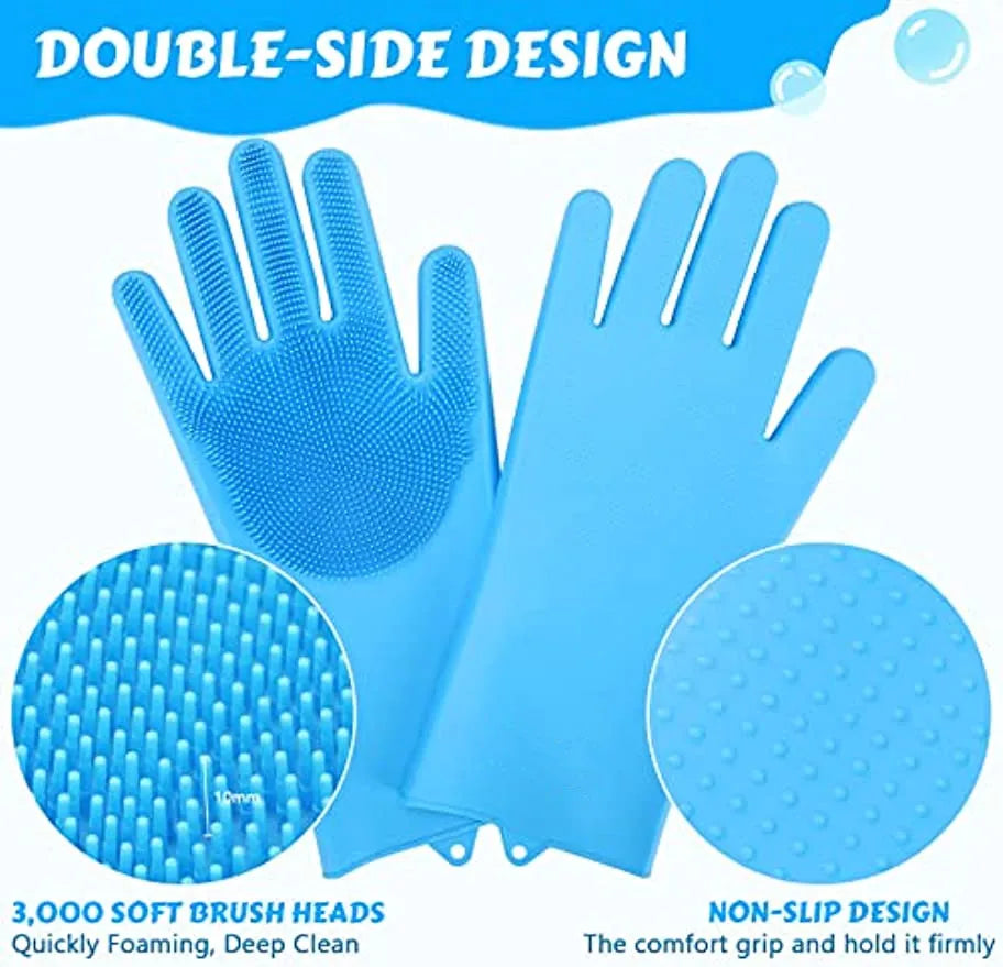 Pflegehandschuhe zum Baden von Hunden und Katzen, Shampoo-Schrubber, Massageschwamm zur Reinigung und Entfernung von Tierhaaren aus Silikon