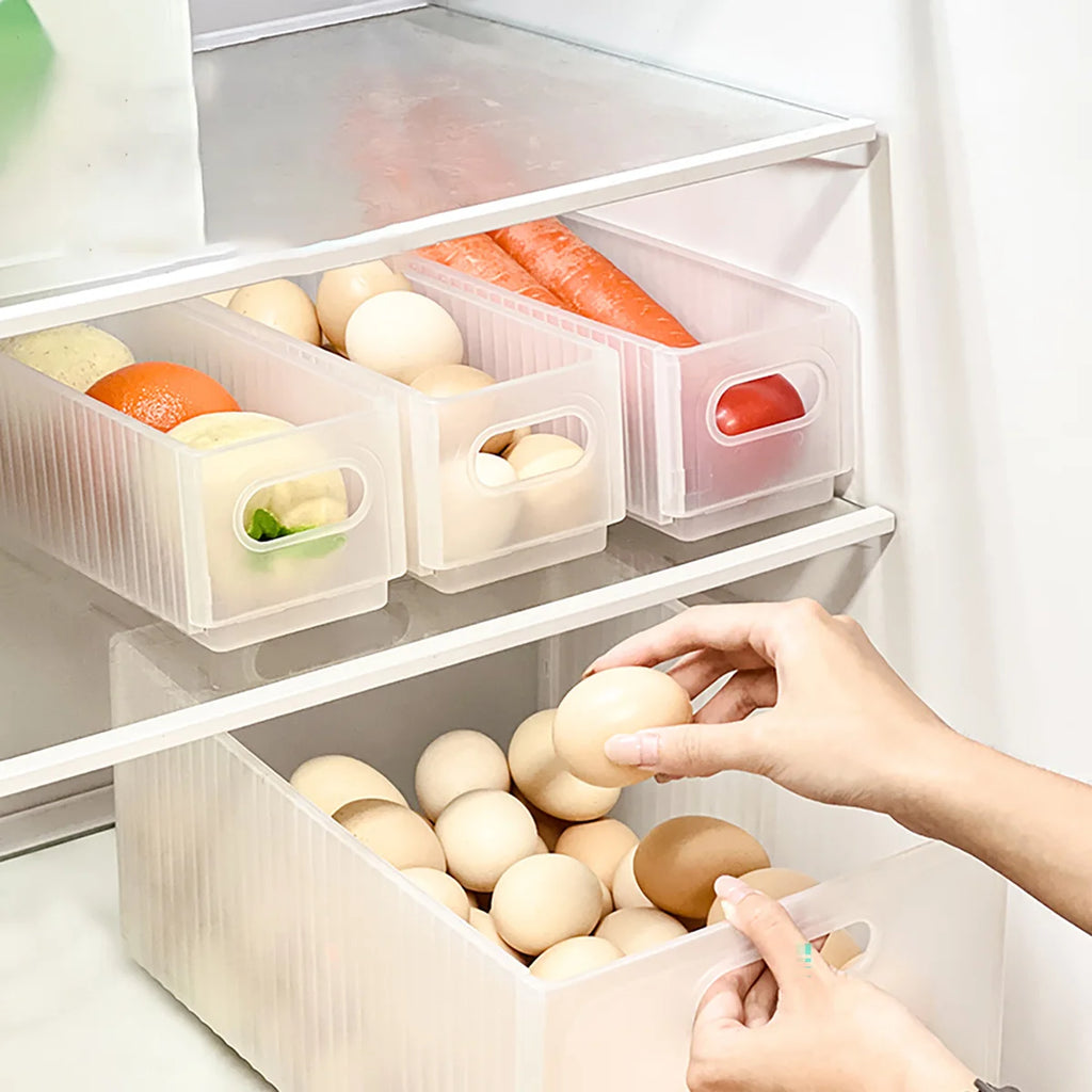 WORTHBUY Faltbare Kühlschrank-Aufbewahrungsbox aus Kunststoff, ausziehbare Organisationsbox für Obst und Gemüse, Küchenaufbewahrung mit großem Fassungsvermögen