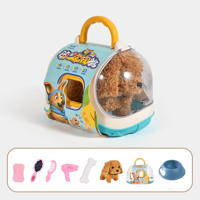 Juguete electrónico de perro mascota, peluche interactivo que camina, vibra y se mueve automáticamente, regalo de perrito eléctrico para bebés y niños