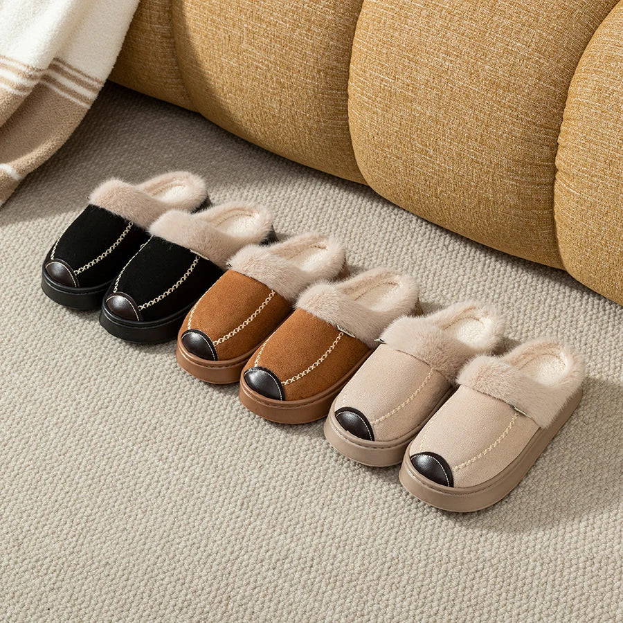 Chaussons d’hiver tendance pour femme, doux, à semelle épaisse, chauds, confortables, respirants, antidérapants, pour l’intérieur et l’extérieur, chaussures d’intérieur décontractées pour couples