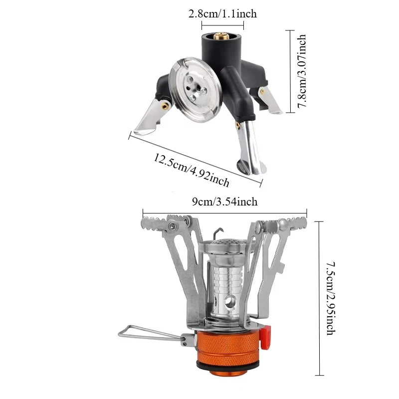 Camping Gas Stove Adapter Connector Portable Folding Tank Tripod Stand Stainless Steel Outdoor Hiking Backpacking Cooking Gear