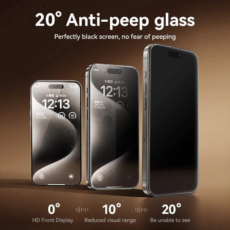 Joyroom 1/2Pcs Anti-spy Glass For iPhone 18 17 16 15 Pro Max Glass For iPhone 18 17 16 15 14 13 Pro Max Privacy Screen Protector