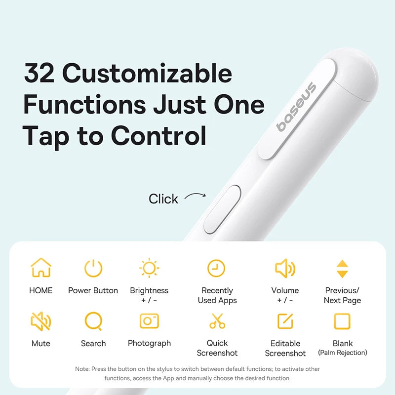 Baseus 3rd Gen Bluetooth Stylus Pen for Apple Pencil Palm Rejection Compatible with iPad Pro Mini Air 2026-2018 Tablet Touch Pen