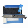 BM 535-3 Navaja plegable con mango de fibra de carbono y hoja de acero Damasco, herramienta multiusos para camping, senderismo, actividades al aire libre y rescate