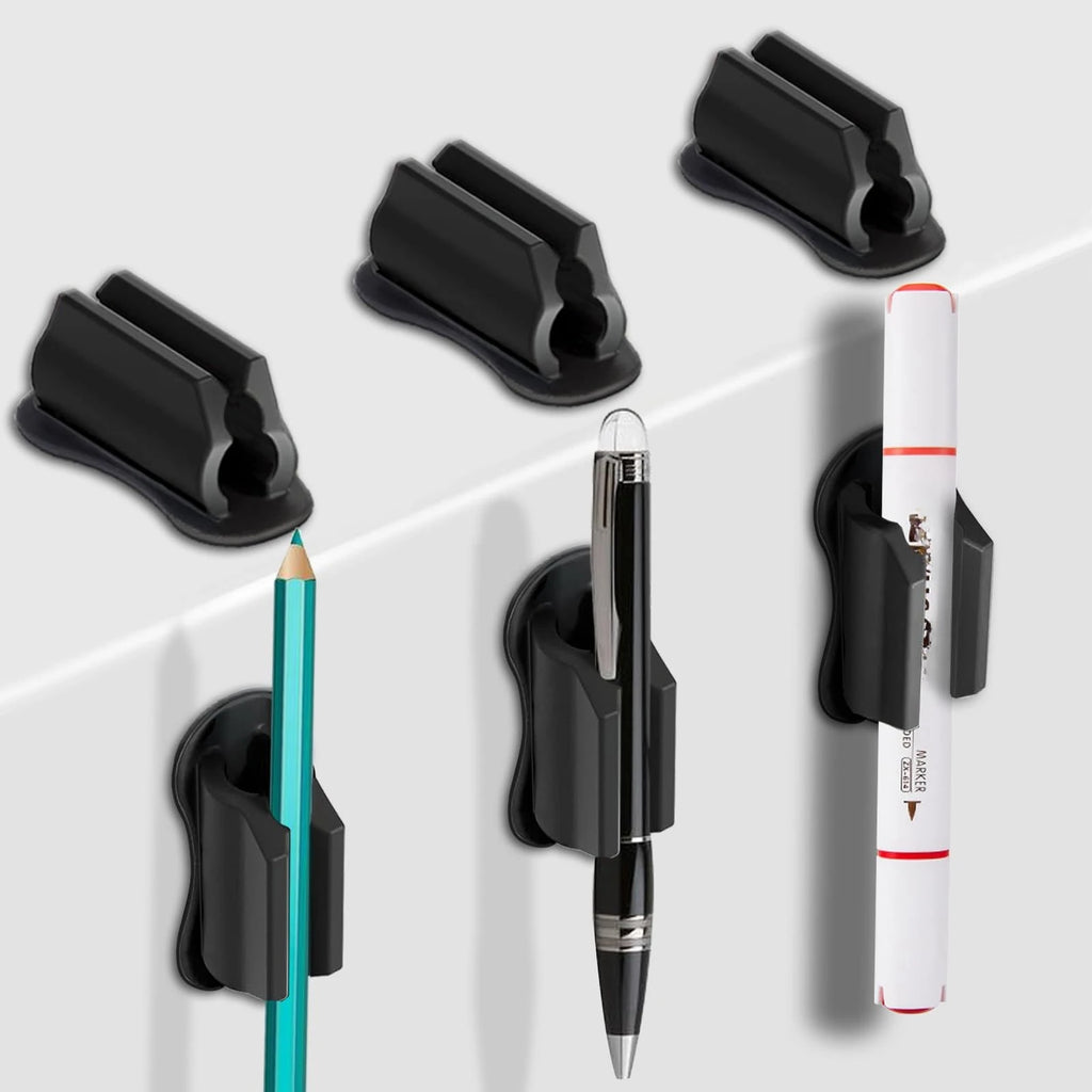 Adhesive Silicone Desk Pen Holders, 3-Piece Set