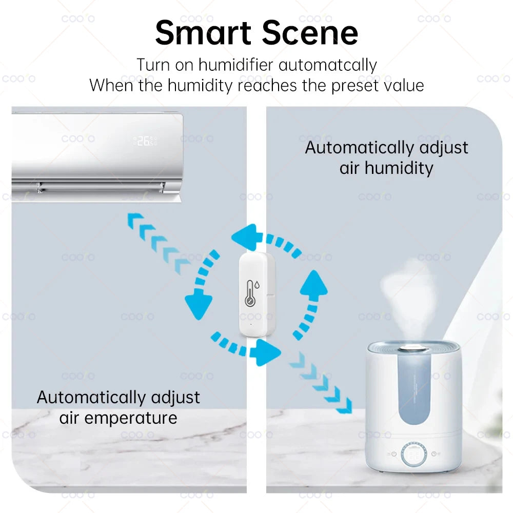 Tuya Zigbee Temperatur- und Feuchtigkeitssensor Smart Home Raumthermometer Hygrometer App-Überwachung kompatibel mit Smart Life Zigbee2mqtt