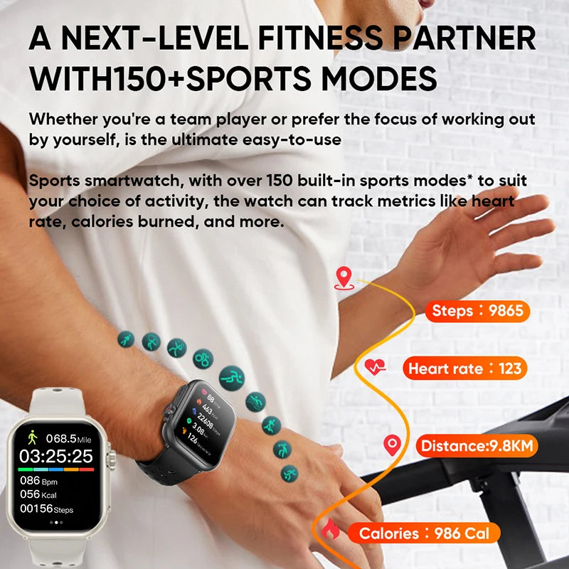 Watch Ultra 2 SE Men Women 1000mAh HD AMOLED 100+Sport Heart Rate Bluetooth Call GPS Track Waterproof Smartwatch For iOS Android