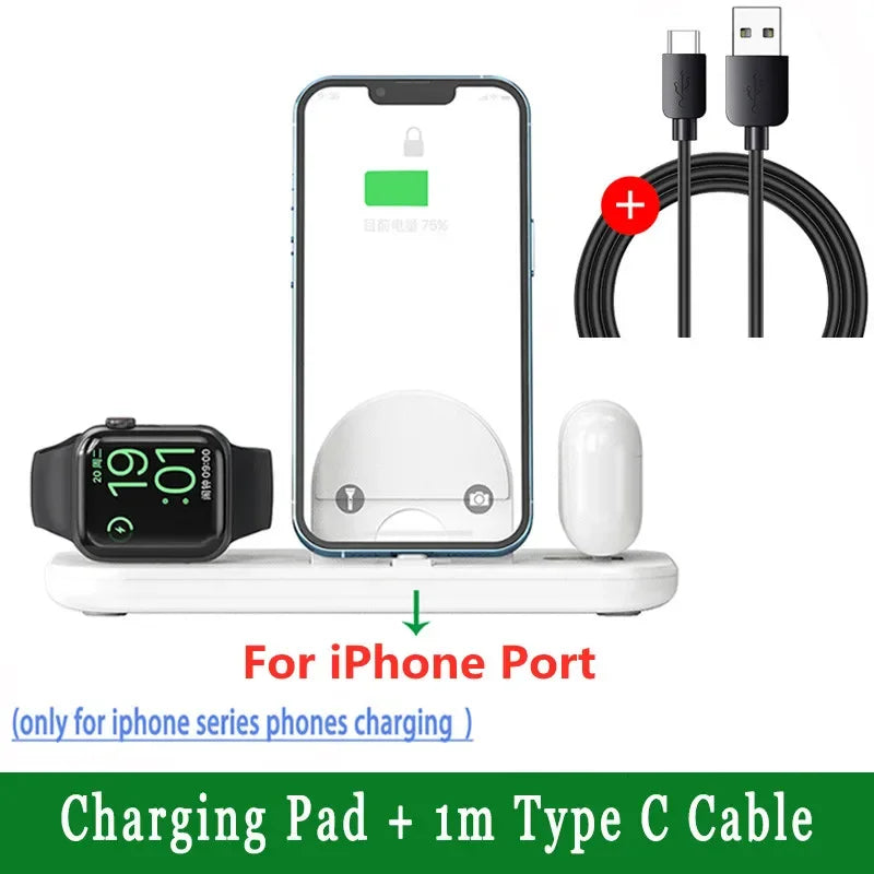 3 In 1 Wireless Charger Stand For iPhone 14 13 12 11 X XR 8 Apple Watch Fast Charging Dock Station for Airpods Pro IWatch 8 7