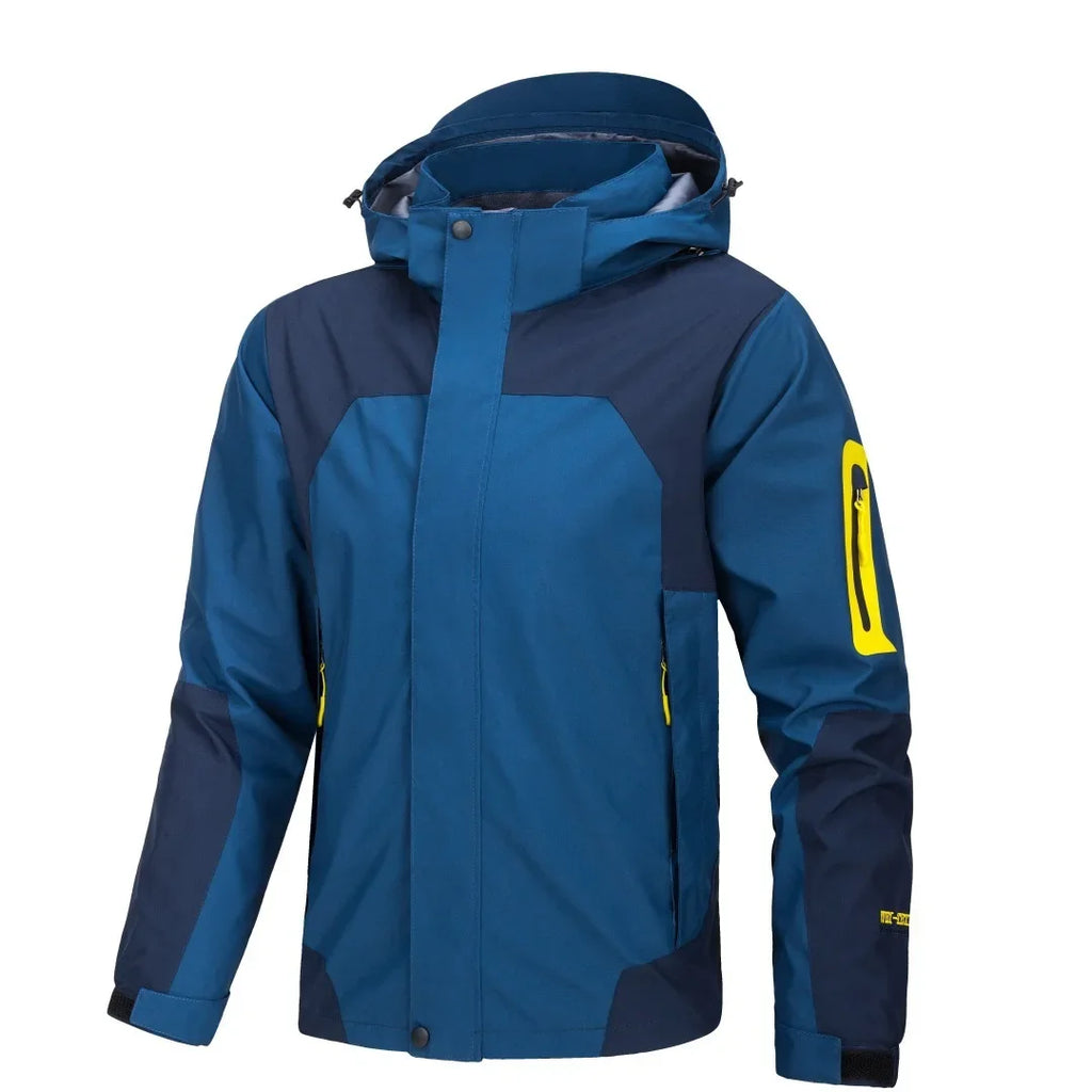 Autumn Men's Punching Jacket Zipper Hooded Windproof Fashion Simple Style Slim Fit Outerwear Climbing Hiking Outdoor Clothing