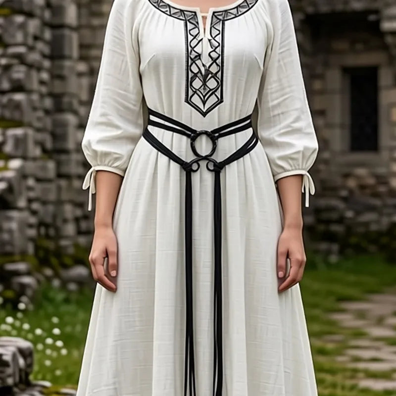 Ceinture longue bohème vintage pour femme - Corde tressée ajustable avec franges et nœud coulissant, style artisanal pour Halloween