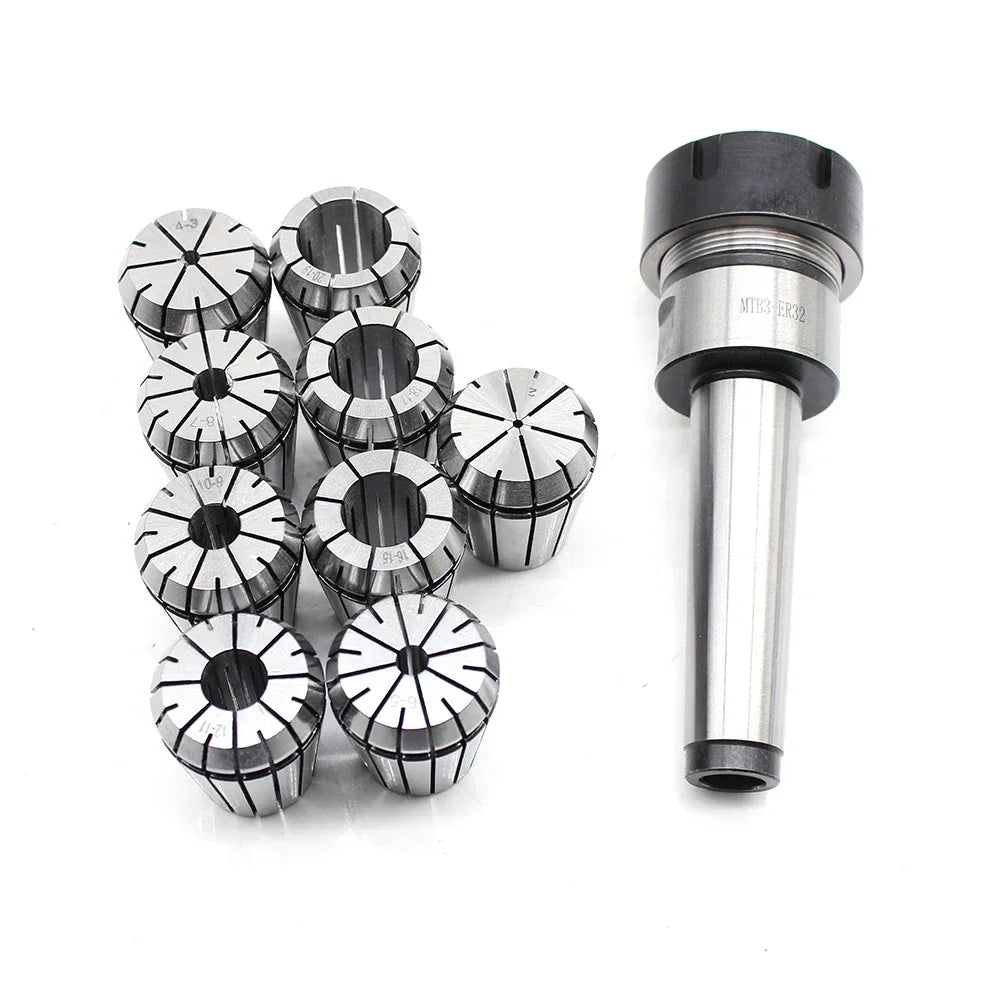 Set di pinze elastiche ER32 per mandrino MT3 con tirante M12