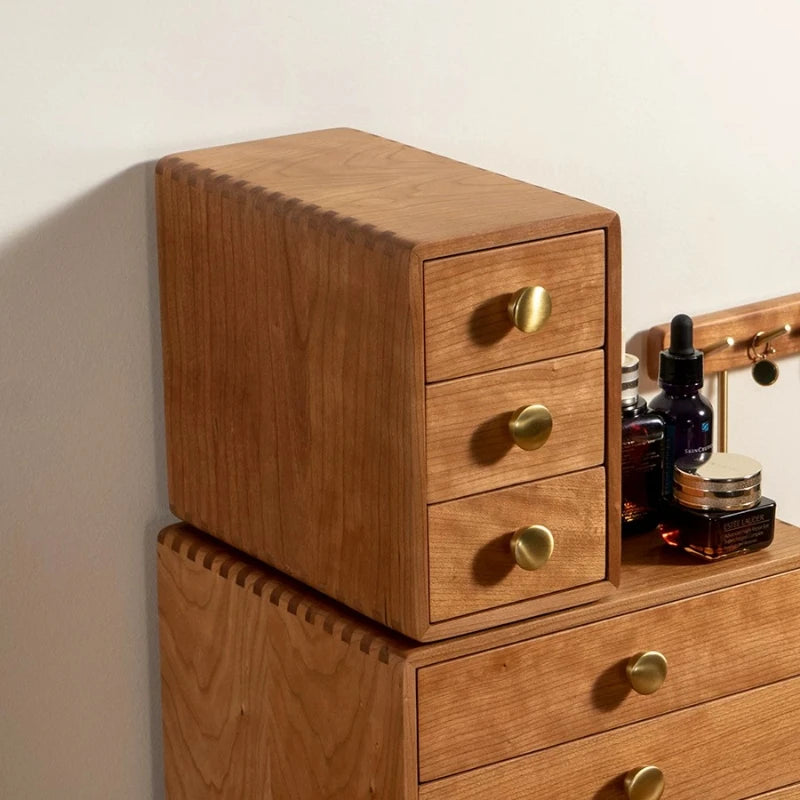 Wooden Multi-Drawer Desktop Storage Box