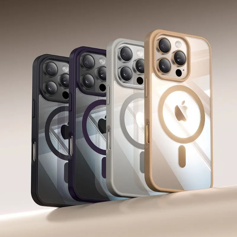 Transparent For Magsafe Magnetic Case For iPhone 18 16 17 Air 17e 15 14 13 12 11 Pro Max Wireless Charging Hard Protect Cover