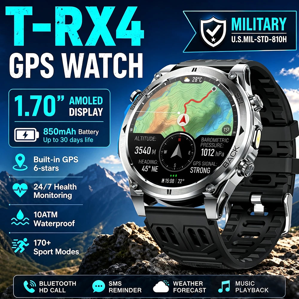 T-RX 4 Ultra GPS Smartwatch with Compass and Barometer