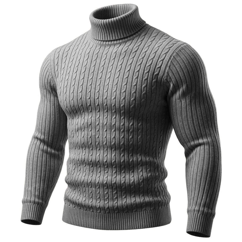Maglione uomo a collo alto in maglia
