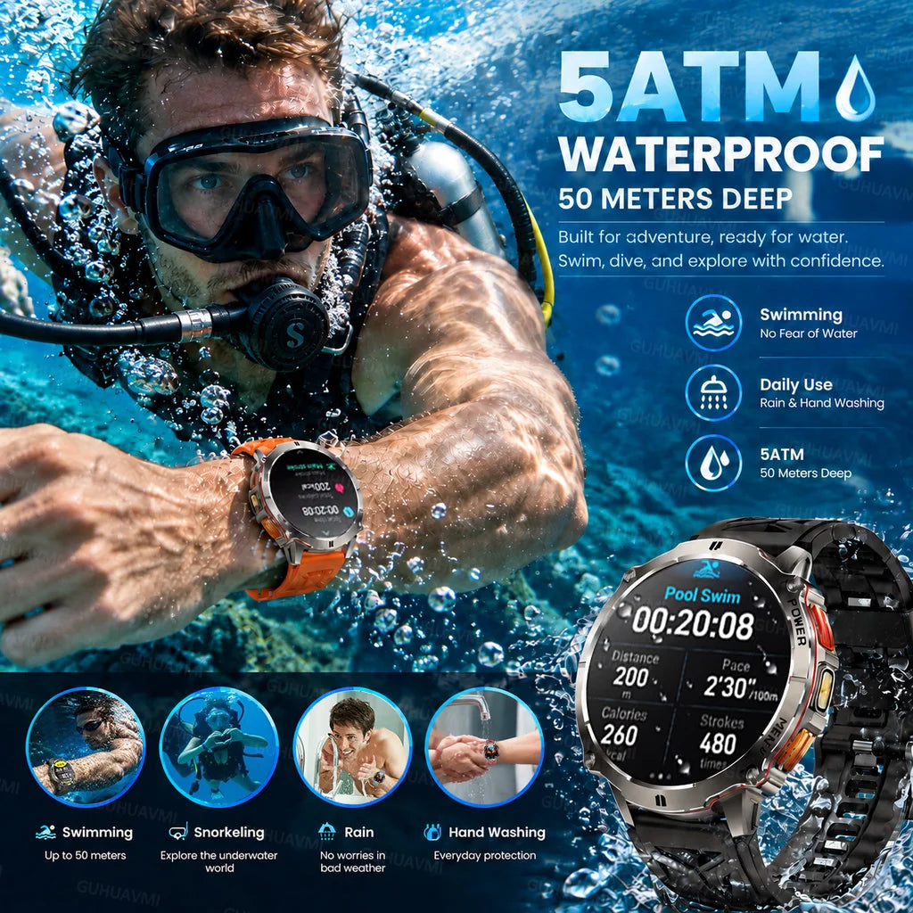 Smartwatch sportivo da 1,7″ con chiamate Bluetooth