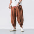 Men's Harem Pants Wid Leg Cotton Linen Trousers Spring Autumn Quality Men Casual Baggy Loose Oversized Pants Streewear