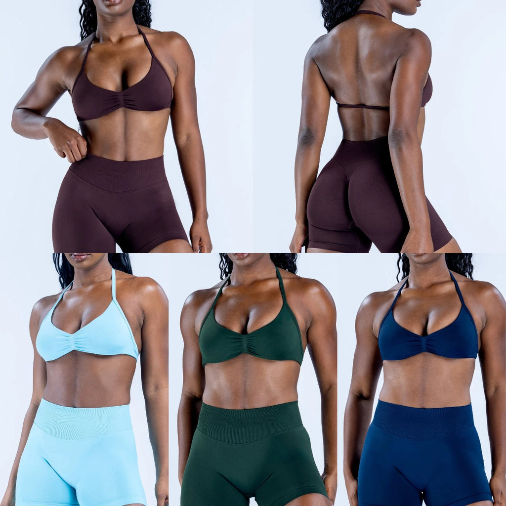 Yoga-Set für Damen, 2-teilig, Top und Shorts