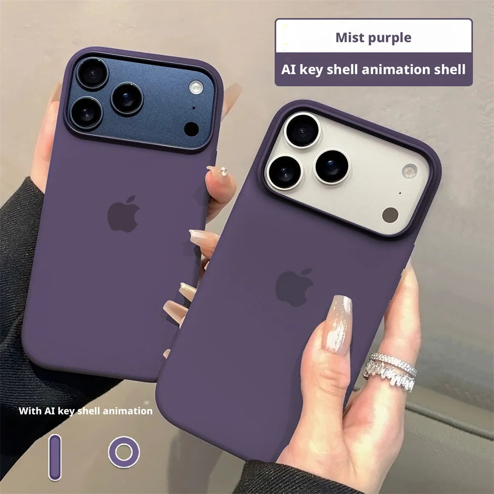 Original MagSafe Soft Silicone Phone Case for iPhone 18 17 16 15 Pro Max Wireless Charge Logo Cover with Packaging Protector Box
