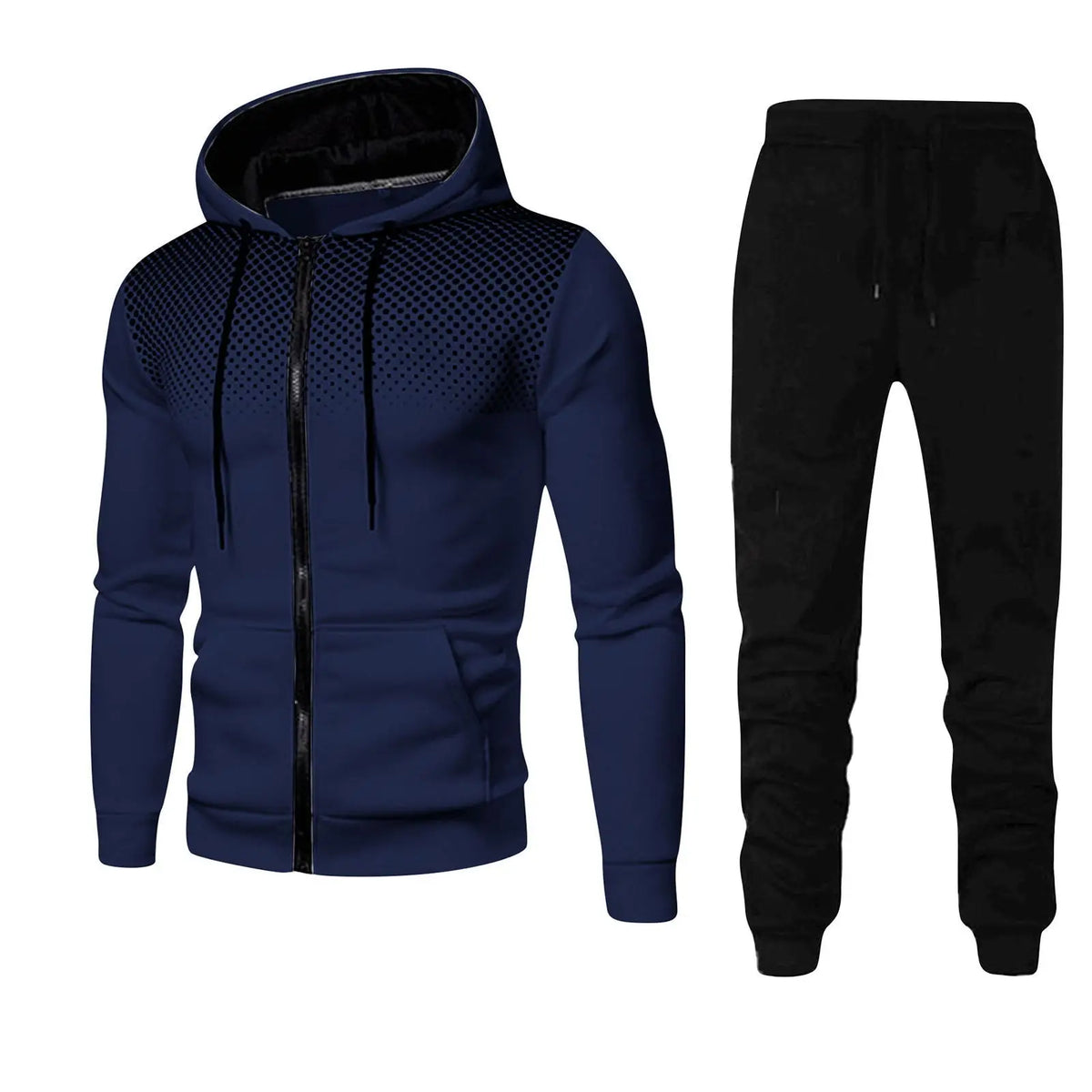 Tuta uomo in poliestere con felpa e pantalone