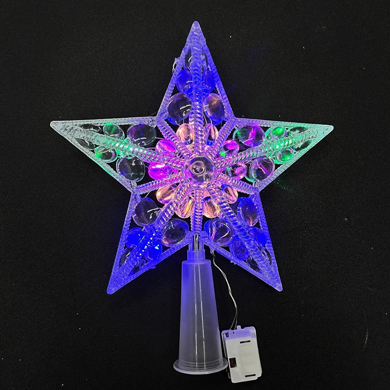 15cm Christmas Tree Decoration Stars Warm White Lights Home Room Decor LED Shining Lamp Xmas Festival TopStar Navidad 1.07in